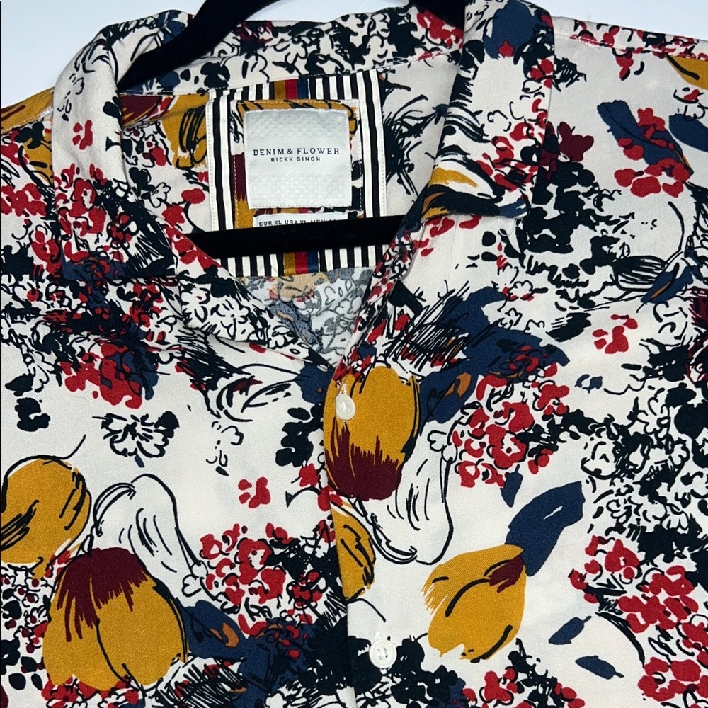 Denim & Flower Multicolor Floral Men's Shirt size XL - Picture 4 of 9